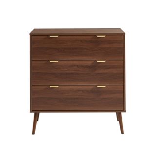 Commode Jeanne 3 Tiroirs Effet Noyer 80cm
