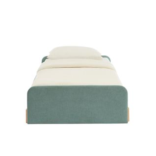 Lit Enfant Nui Tissu Vert 90x190 Sommier Inclus
