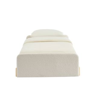 Lit Enfant Nui Tissu Bouclette Beige  90x190 Sommier Inclus