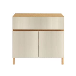 Meuble Sous Vasque Orca Effet Chêne Et Portes Beiges 80cm