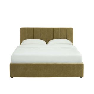 Lit Coffre Dario 160x200 Tissu Vert Sommier Inclus