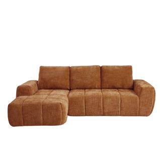 Canapé D'angle Gauche Compressé Aurea 4 Places Tissu Terracotta