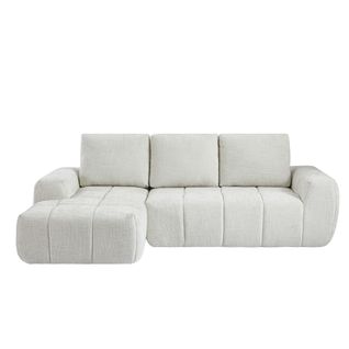 Canapé D'angle Gauche Compressé Aurea 4 Places Tissu Beige