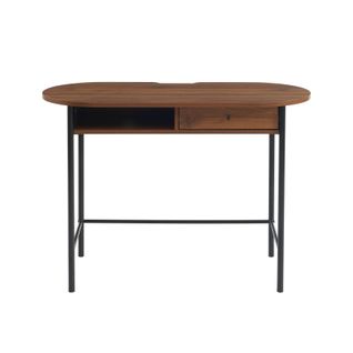 Bureau Gaia Effet Noyer Et Noir 110 Cm