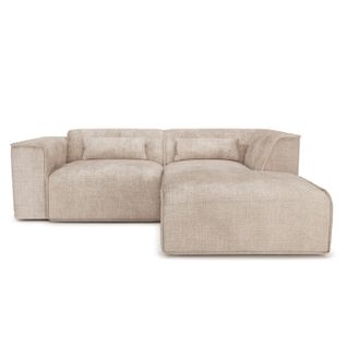 Canapé D'angle Droit Fixe Nuna 4 Places Tissu Taupe