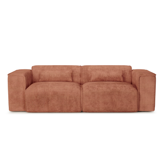 Canapé Droit Fixe Nuna 3 Places Tissu Terracotta