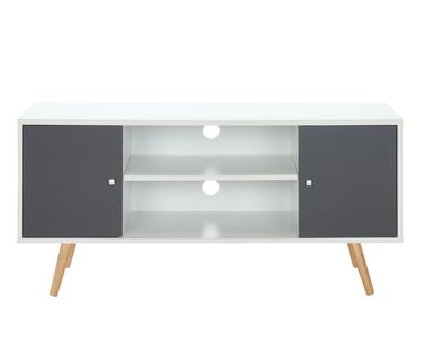 Meuble TV Babette  Blanc Et Gris Anthracite  116cm