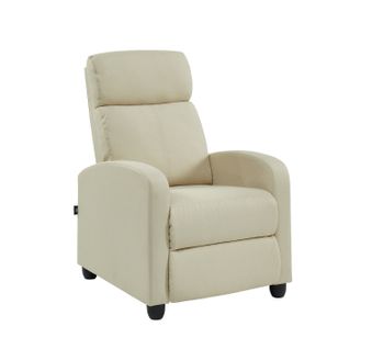 Fauteuil Inclinable Alva En Tissu Écru Avec Fonction Push Back