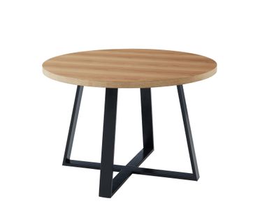 Table De Séjour Ronde Fred  Placage Chêne  120cm