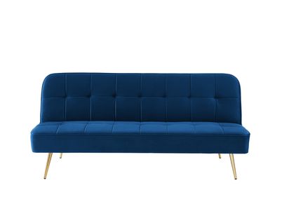 Banquette Aroma En Velours Bleu 3 Places Convertible