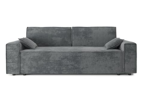 Canapé Droit Marius Convertible  Velours Côtelé Gris Souris