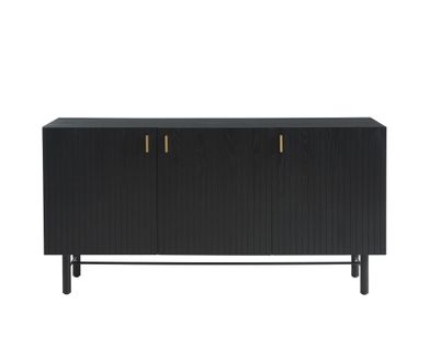 Buffet Calista Placage Frêne Noir Et Pieds Métal 160cm