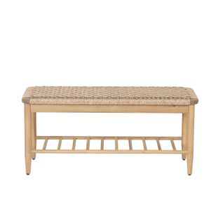 Banc Intérieur Et Extérieur Hiva En Bois D'acacia Et Osier