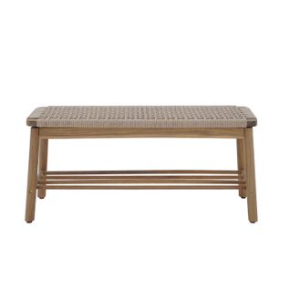 Banc Intérieur Et Extérieur Tavao En Bois D'acacia Et Corde Beige