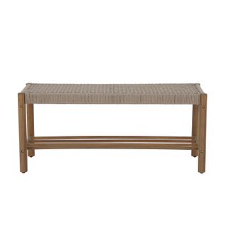 Banc Intérieur Et Extérieur Tongo En Bois D'acacia Et Corde Beige
