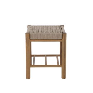 Tabouret Intérieur Et Extérieur Avi En Bois D'acacia Et Corde Beige