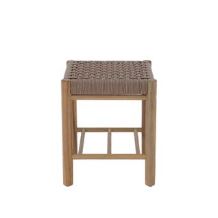 Tabouret Intérieur Et Extérieur Avi En Bois D'acacia Et Corde Marron Clair