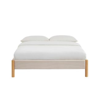 Lit Bowi Velours Côtelé Beige 140x190 Sommier Inclus