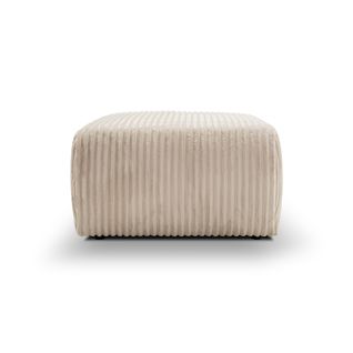 Pouf Gloria Fixe Velours Côtelé Écru