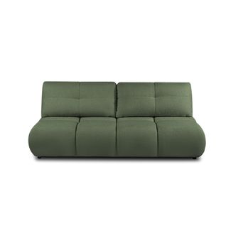 Canapé Droit Convertible Tasca 3 Places Tissu Bouclette Vert Kaki