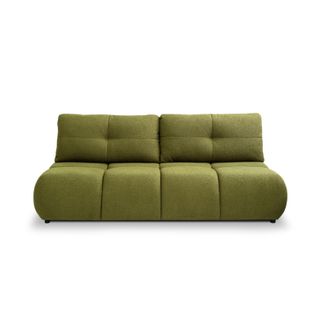 Canapé Droit Convertible Tasca 3 Places Tissu Bouclette Vert Olive