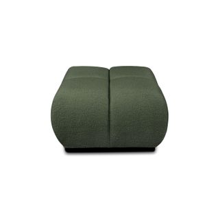 Pouf Tasca Tissu Bouclette Vert Kaki