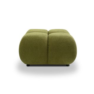 Pouf Tasca Tissu Bouclette Vert Olive