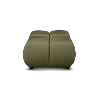 Pouf Sorella Tissu Chenille Vert Kaki