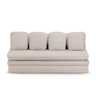 Banquette Convertible Noma 3 Places Tissu Bouclette Beige