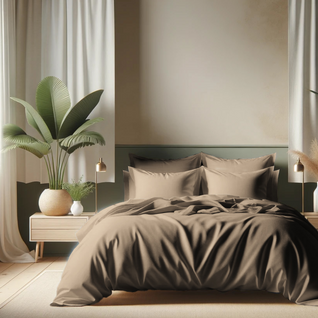 Drap housse coton  Taupe - 60 X 120 cm