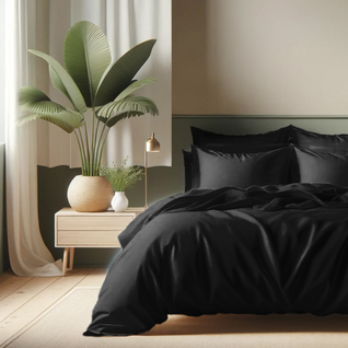 Housse de couette coton TERTIO® Noir - 140 X 200 cm