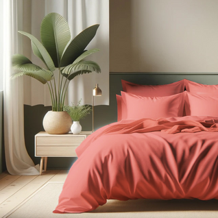 Housse de couette coton TERTIO® Pêche - 140 X 200 cm