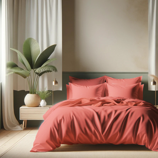 Drap Plat Coton Pêche - 180 X 290 cm