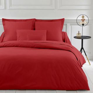 Drap Plat Polycoton Tertio® Rouge Carmin - 180 X 290 cm