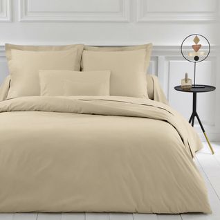 Drap Plat Uni Polycoton Tertio® Beige Ficelle - 180 X 290 cm