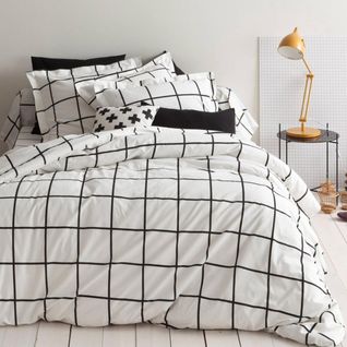 Traversin Coton Imprimé Piastrella Noir  - 85 X 185 cm