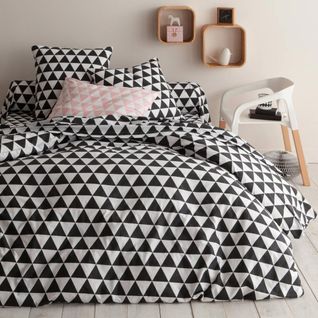 Housse De Couette Coton Lorenz  Noir/blanc  - 240 X 220