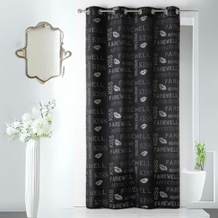 Rideau En Shantung Fantaisie à Paillettes - 140x260 Cm - Noir