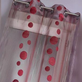 Voilage En Organza Fils Coupés - 140x240 Cm - Bordeaux