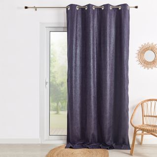 Double Rideau Ameublement Faux Uni - 140x260 Cm - Prune