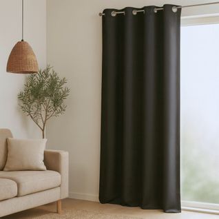Rideau 100% Occultant Ignifugé M1 Noir - 140x260 Cm - Noir