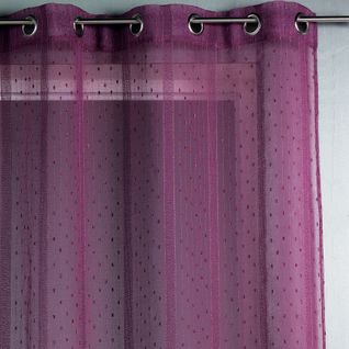 Voilage Tissé Et Fileté - 300x240 Cm - Prune