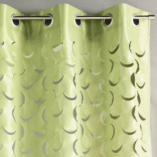 Rideau En Taffetas Léger Découpe Laser - 140x260 Cm - Vert Tilleul