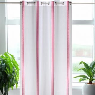 Voilage à Rayures Verticales - 140x240 Cm - Blanc