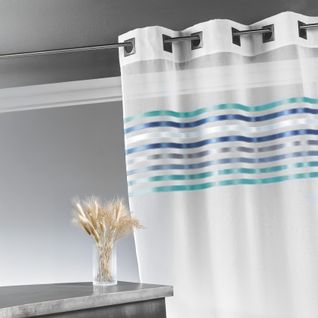 Voilage Étamine Parement Tissé Dans Le Haut - 140x260 Cm - Bleu