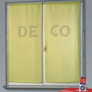 Paire De Voilages Étamine Avec Strass 'deco' - 60x130 Cm - Vert Clair