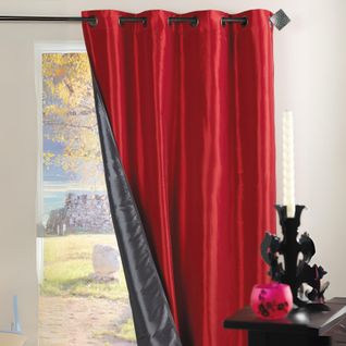 Rideau Ameublement Réversible En Taffetas - 140x260 Cm - Rouge Orangé