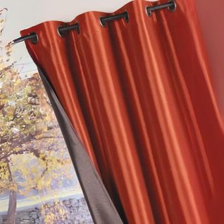 Rideau Ameublement Réversible En Taffetas - 140x260 Cm - Terracotta