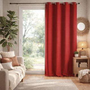 Rideau Ameublement 80% Occultant - 140x260 Cm - Rouge