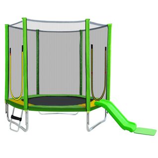 Trampoline d'extérieur pour enfant avec echelle, certifié Tüv Rheinland, poteaux rembourrés